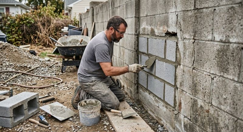 Cinder Block Wall Repair in Florence, MT