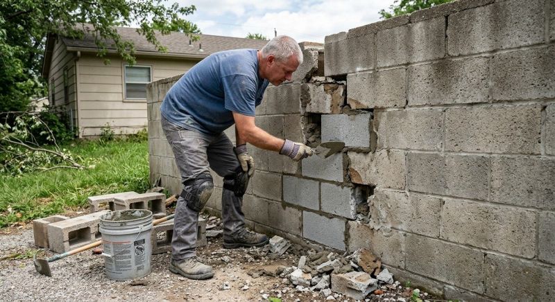 Cinder Block Wall Repair in Missoula, MT