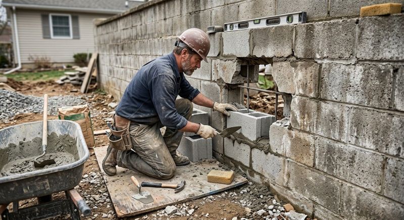 Concrete Block Wall Repair in Missoula, MT